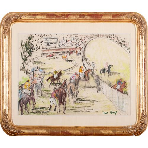 PAUL MAZE (1887-1979). "EN EL HIPÓDROMO".