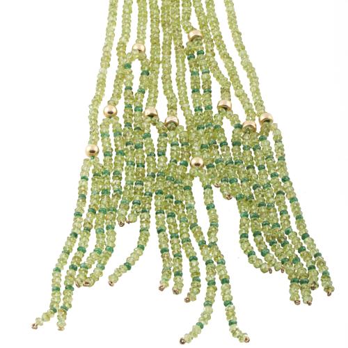 FIVE STRING PERIDOT NECKLACE.