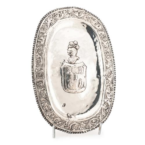 SPANISH SILVER TRAY, C19th.