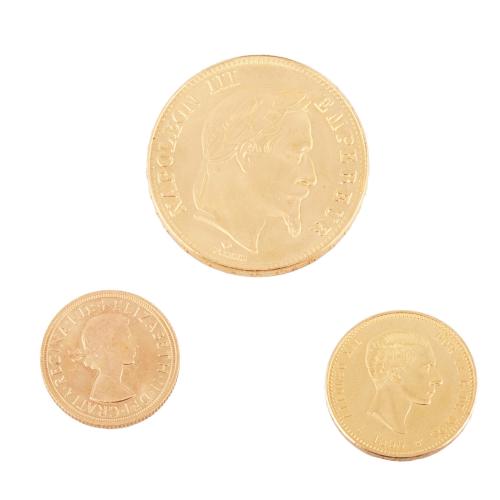 THREE GOLD COINS.