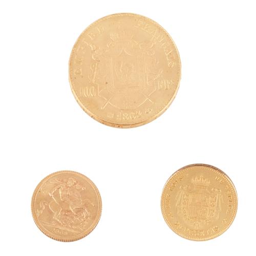 THREE GOLD COINS.