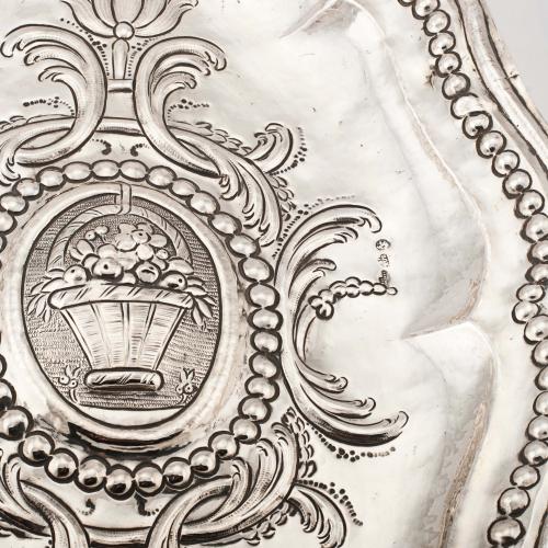 SPANISH SILVER TRAY, C18th.