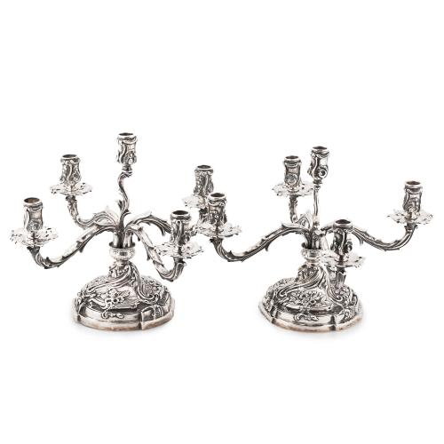 MOSTANY LLOPART. PAIR OF SILVER CANDLESTICKS, C20th.