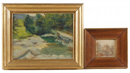 SPANISH SCHOOL, FIRST HALF 20TH CENTURY. "NOTA DEL PARQUE NACIONAL DE ORDESA" AND "URBAN VIEW".
