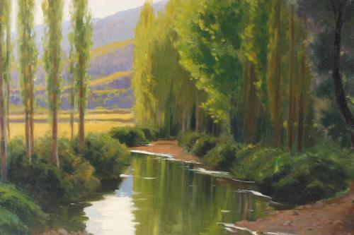 DOMINGO SOLER (1871- 1951) "RIVER LANDSCAPE".