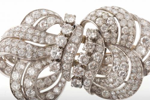 DOUBLE CLIP DIAMONDS BROOCH.