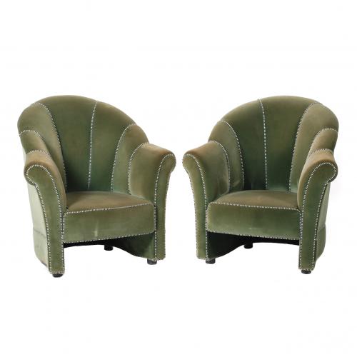 JOSEF HOFFMANN (1870-1956) EDITED BY ALIVAR PAIR OF ITALIAN ARMCHAIRS, 21ST CENTURY.