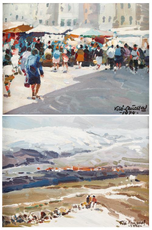 JOSEP Mª VILÀ CAÑELLAS (1913-2001). "DOS NOTAS: MERCADO DE VIC Y CERDAÑA", 1974.