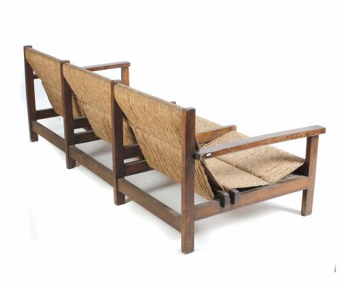 PAIR OF SPANISH ARMCHAIRS AND SOFA, CIRCA 1950-1960.