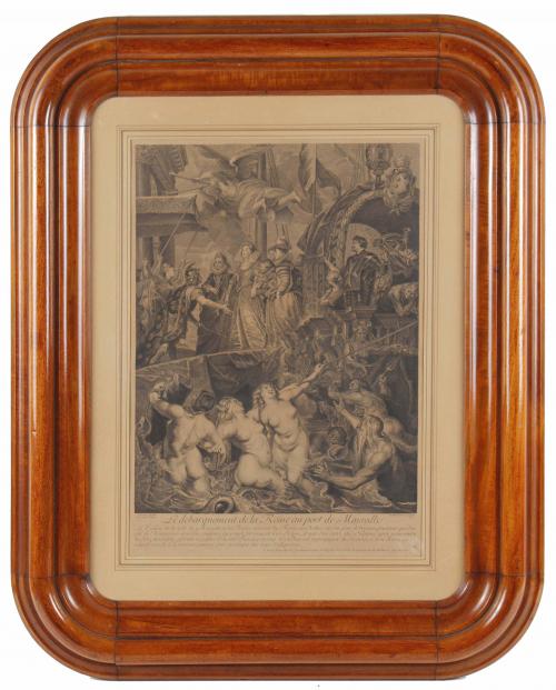 JEAN-MARC NATTIER (1642-1705) y JEAN-BAPTISTE MASSÉ (1687-1767); CHARLES NICOLAS COCHIN (1688-1754/1715-1790). "EL DESEMBARCO DE LA REINA EN EL PUERTO DE MARSELLA (DEL CICLO DE LA VIDA DE MARÍA DE MÉDICIS)", 1710.