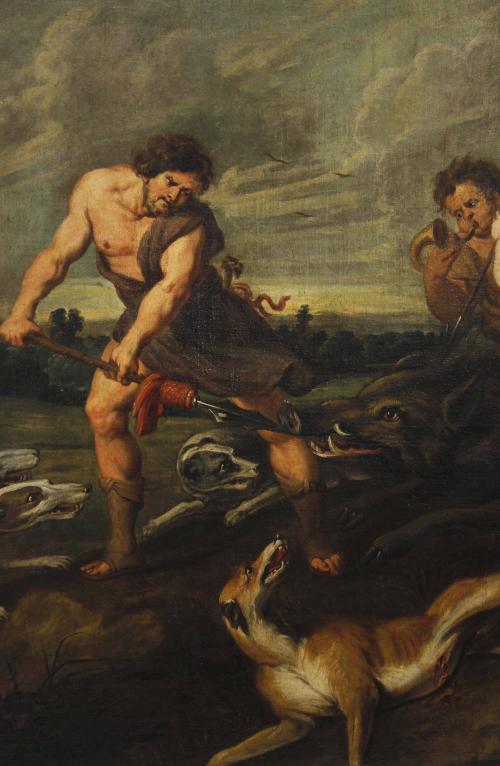 VINCENT MALO (1606/1607-1650). "ATALANTA Y MELEAGRO CAZANDO