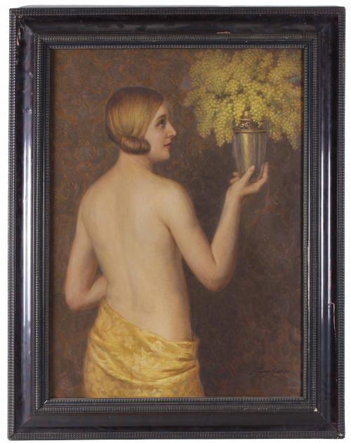 FRANCISCO SANS CASTAÑO (1868-1937). "LA JOVEN DE LAS MIMOSAS".