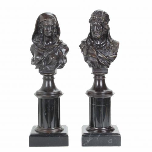 PAREJA DE BUSTOS ORIENTALISTAS, FIN. SIGLO XIX - PPS. SIGLO XX. 