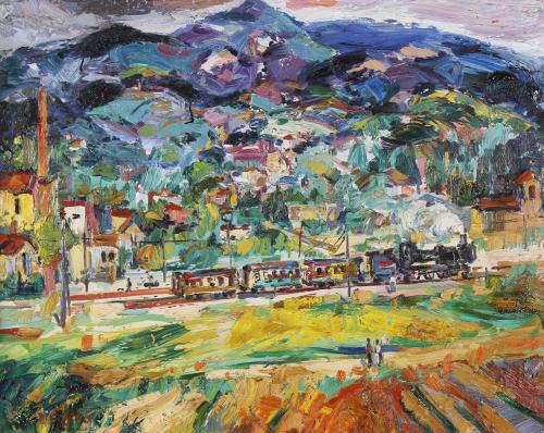 JOAN ABELLÓ (1922-2008). "L&#39;ÚLTIM TREN", 1964.