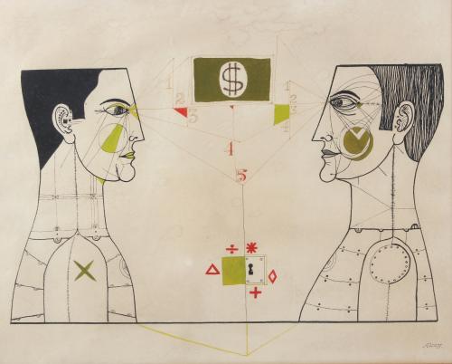 EDUARDO ALCOY (1930-1987). "COMPOSICIONES ALEGÓRICAS", 1968