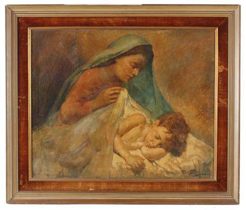 RAFAEL ESTRANY Y ROS (1884-1958). "MADONNA WITH THE CHILD".