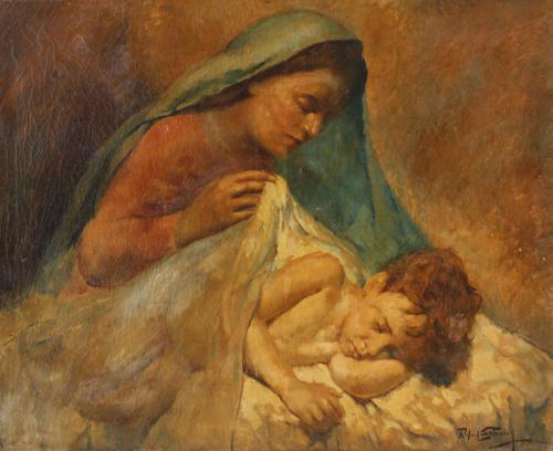 RAFAEL ESTRANY Y ROS (1884-1958). "MADONNA WITH THE CHILD".