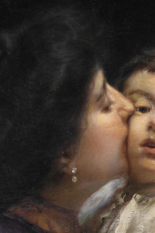 JULIO BORRELL (1877-1957). "EL BESO MATERNO", 1907. 