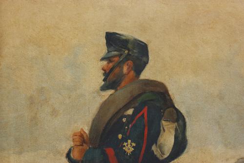 ESCUELA CATALANA, SIGLO XIX-XX. "SOLDADO", 1888.