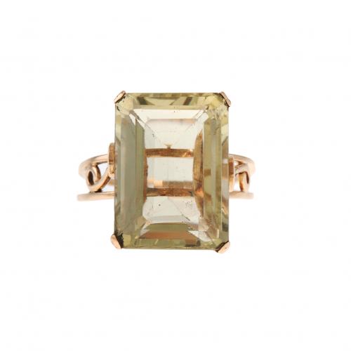 SMOKY QUARTZ RING.