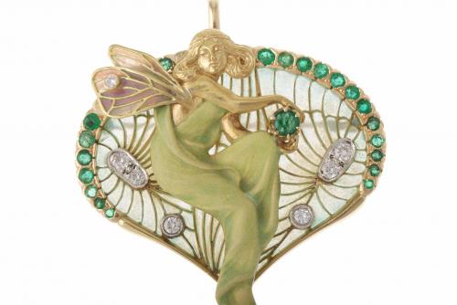 MASRIERA I CARRERAS. PENDANT WITH NYMPH, SECOND HALF 20TH C