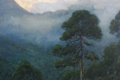 JOAQUIM VANCELLS (1865-1942). "PAISAJE CON NIEBLA".