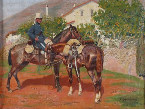 JOSEP MARIA LLOPIS DE CASADES (1886-1915). "MILITAR CON CAB