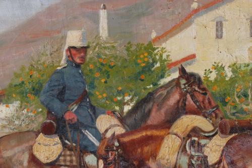 JOSEP MARIA LLOPIS DE CASADES (1886-1915). "MILITAR CON CAB