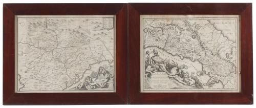 ANTONY WINTER Y A. BARBEY (FIN. SIGLO XVII-PPS. SIGLO XVIII). "NOVA & EXACTA CHOROGRAPHIA LATII..", 1690 Y "LATIUM CAMPANIA ET SAMNIUM", CIRCA 1705-1723.