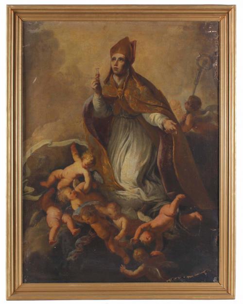 ESCUELA NAPOLITANA, FIN. SIGLO XVII. SEGUIDOR DE LUCA GIORDANO. "EL TRÁNSITO DE SAN GENARO".