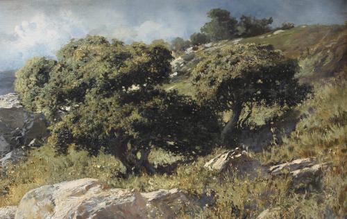 BALDOMERO GALOFRE I GIMÉNEZ (1849-1902). "PAISAJE", 1901.