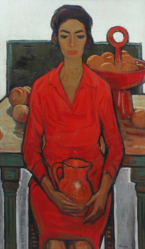 JESUS CASAUS MECHO (1926-2002). "PORTRAIT OF THE ARTIST'S WIFE".