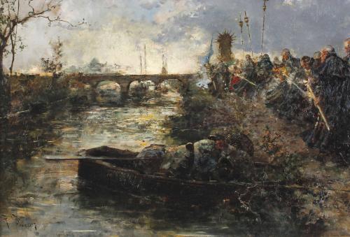 SALVADOR SÁNCHEZ BARBUDO (1857-1917). "PROCESIÓN", 1887.