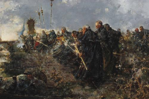 SALVADOR SÁNCHEZ BARBUDO (1857-1917). "PROCESIÓN", 1887.