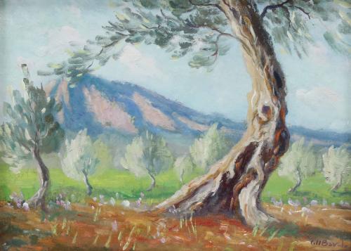 JOSEP COLL BARDOLET (1912-2007). "LANDSCAPE WITH OLIVE TREES".
