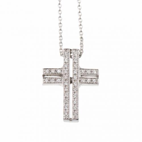 DIAMONDS CROSS WITH CHAIN.