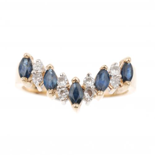 SORTIJA DIAMANTES Y ZAFIROS.