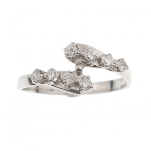 SORTIJA ORO BLANCO Y DIAMANTES.
