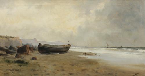 RICARDO MANZANET (1852-1939). "PLAYA"