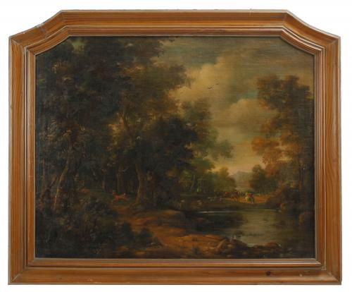 ESCUELA INGLESA, SIGLO XIX-XX. "CAZA DEL CIERVO".