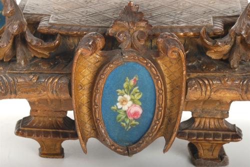 NAPOLEON III STYLE CLOCK WITH TWO CANDLESTICKS, FIRST HALF 