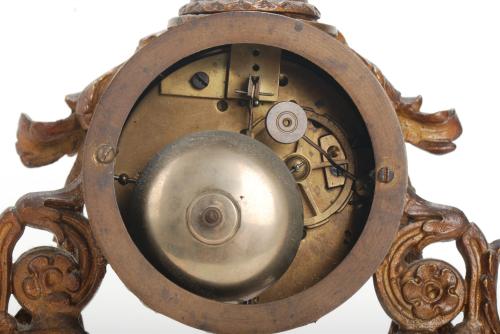 NAPOLEON III STYLE CLOCK WITH TWO CANDLESTICKS, FIRST HALF 