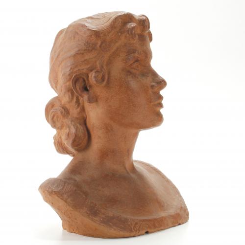 CATALAN SCHOOL, MID 20TH CENTURY. "BUST OF A GIRL".