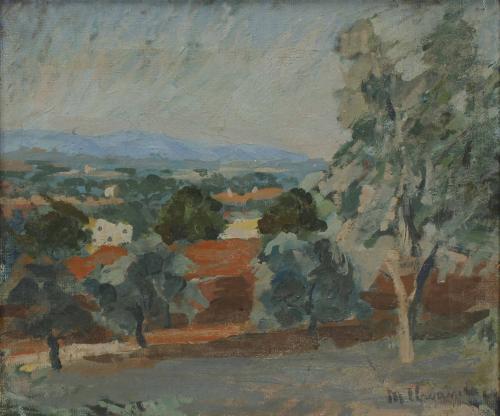 MARIÀ LLAVANERA MIRALLES (1890-1927) "PAISAJE DEL EMPORDÀ".