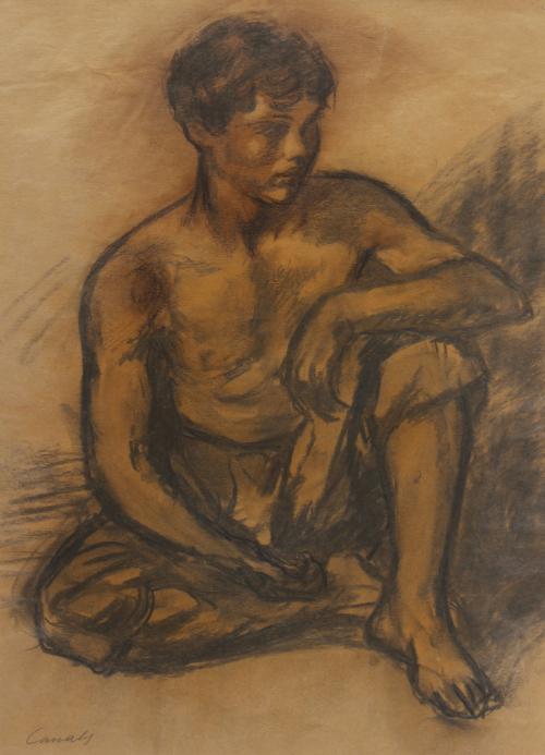 RICARD CANALS Y LLAMBÍ (1876-1931). "JOVEN SENTADO".