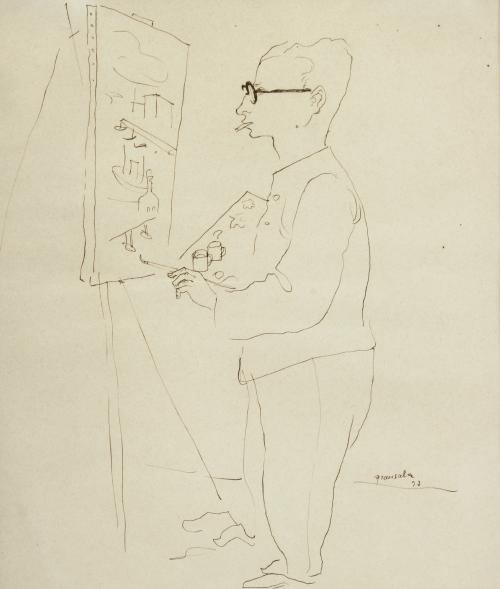 EMILI GRAU-SALA (1911-1975). "PORTRAIT OF THE ARTIST EMILI BOSCH ROGER".