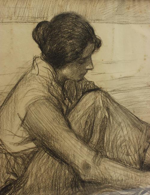 JOAN LLIMONA (1860-1926). "JOVEN JUNTO AL MAR".