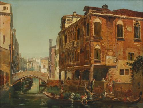 ACHILLE BATTISTUZZI (1830-1891). "VISTA DE VENECIA", C. 1851-1860.