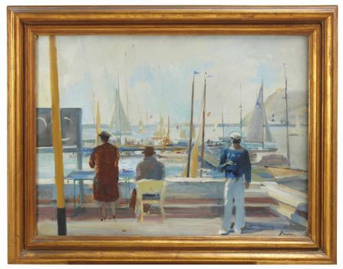 JOSEP MARIA PRIM GUYTO (1907-1973). "PUERTO DE BARCELONA CO