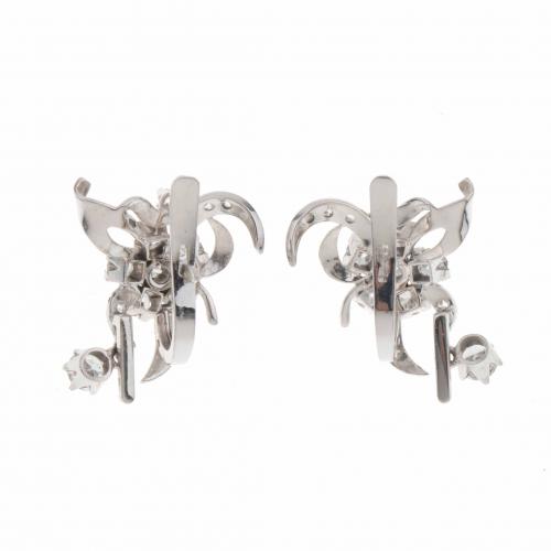 PENDIENTES ORO BLANCO Y DIAMANTES.